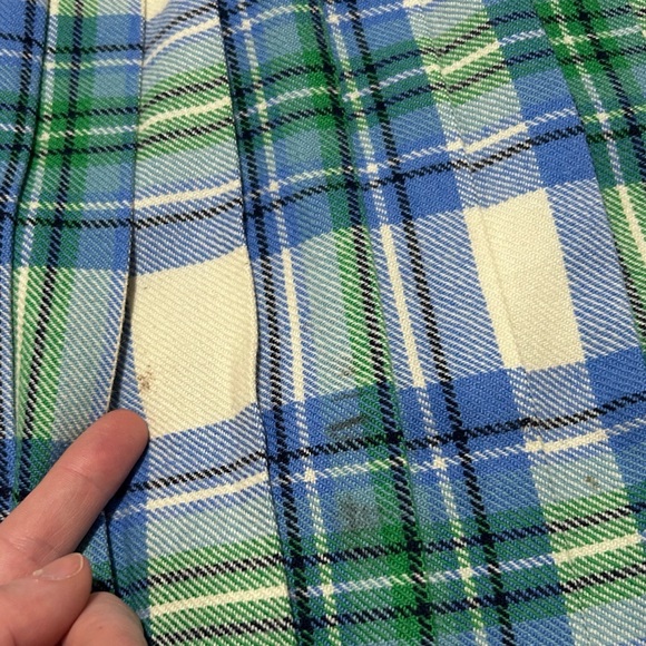 Scottish Kilt 100% Wool Glenisla Plaid Women’s Size 6 Skirt Blue Green Cream - Picture 6 of 7